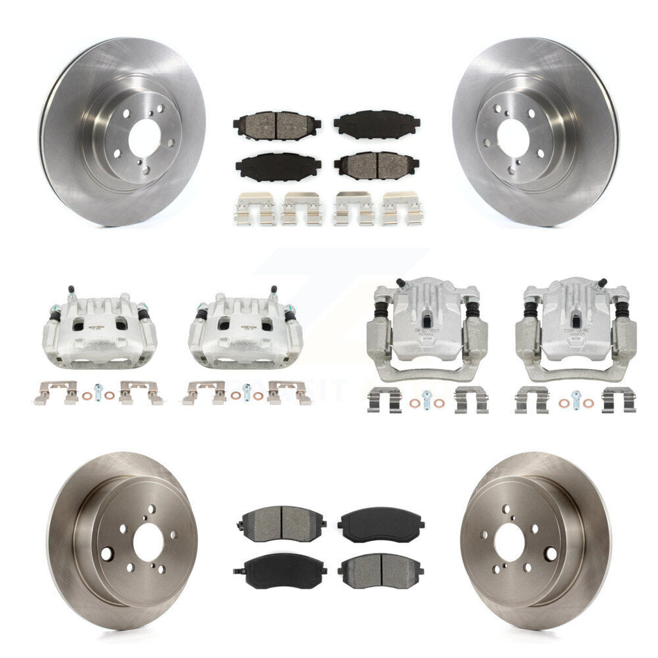 Front Rear Brake Caliper Rotors & Semi-Metallic Pad Kit (10Pc) For Subaru Outback Legacy KC8-101034S