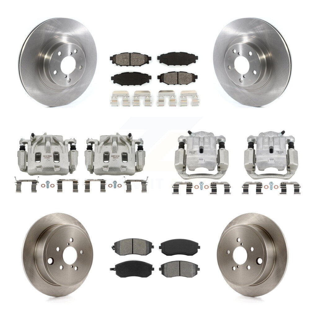 Front Rear Disc Brake Caliper Rotors And Semi-Metallic Pads Kit (10Pc) For Subaru Legacy KC8-101035S