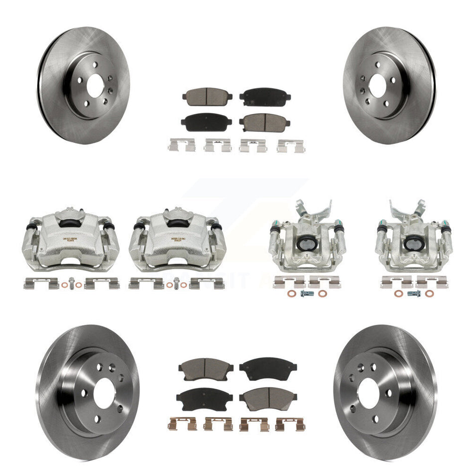Front Rear Disc Brake Caliper Rotors And Ceramic Pads Kit (10Pc) For 2013-2014 Chevrolet Sonic RS KC8-101036C