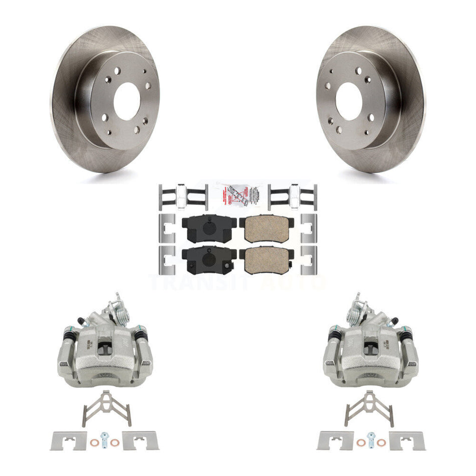 Rear Disc Brake Caliper Rotors And Ceramic Pads Kit For 1998-2002 Honda Accord 2.3L KC8-101036N
