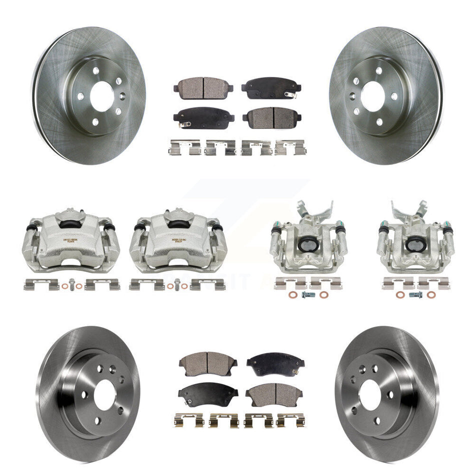Front Rear Disc Brake Caliper Rotors And Semi-Metallic Pads Kit (10Pc) For Chevrolet Sonic KC8-101036P
