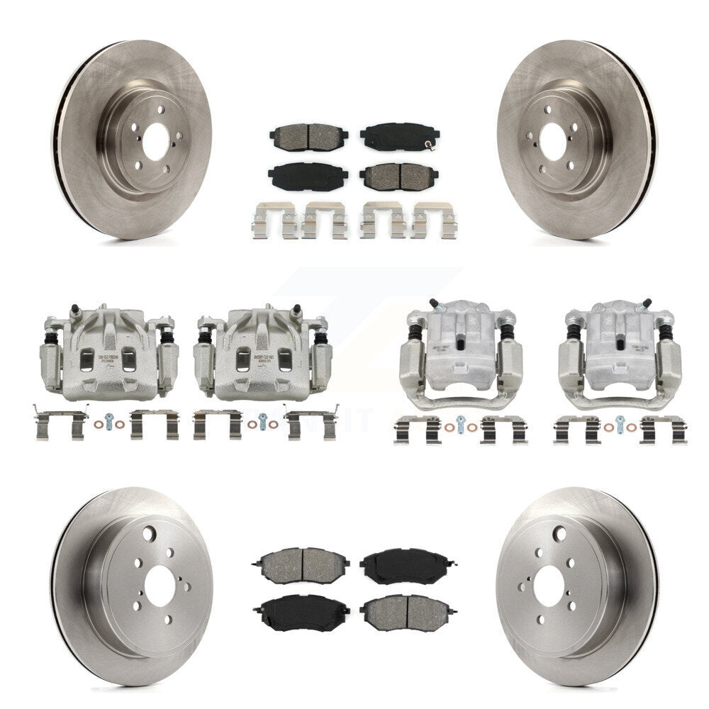 Front Rear Brake Caliper Rotors & Semi-Metallic Pad Kit (10Pc) For Subaru Outback Legacy KC8-101036S