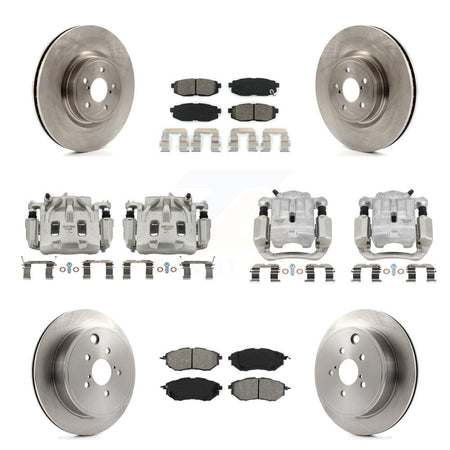 Front Rear Brake Caliper Rotors & Semi-Metallic Pad Kit (10Pc) For Subaru Outback Legacy KC8-101036S