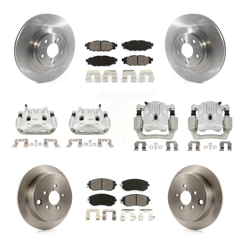 Front Rear Brake Caliper Rotors & Semi-Metallic Pad Kit (10Pc) For Subaru Outback Legacy KC8-101037S