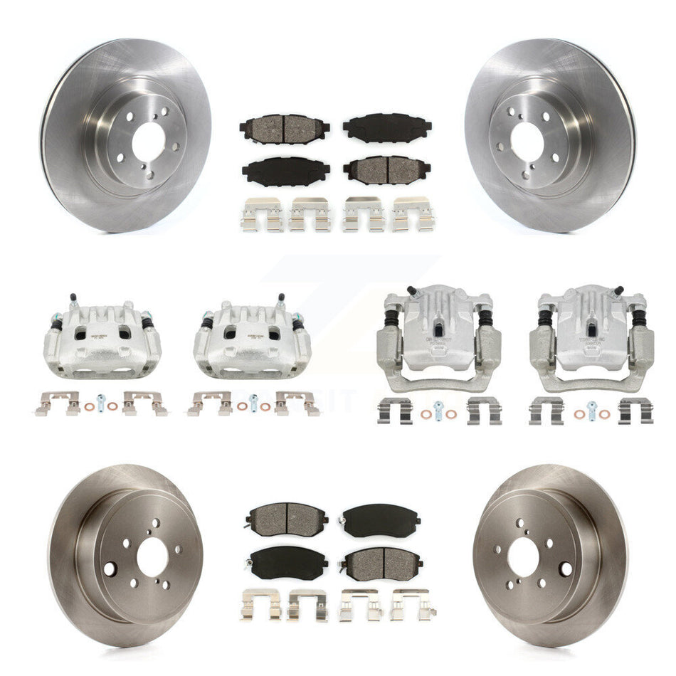 Front Rear Brake Caliper Rotors & Semi-Metallic Pad Kit (10Pc) For Subaru Outback Legacy KC8-101037S