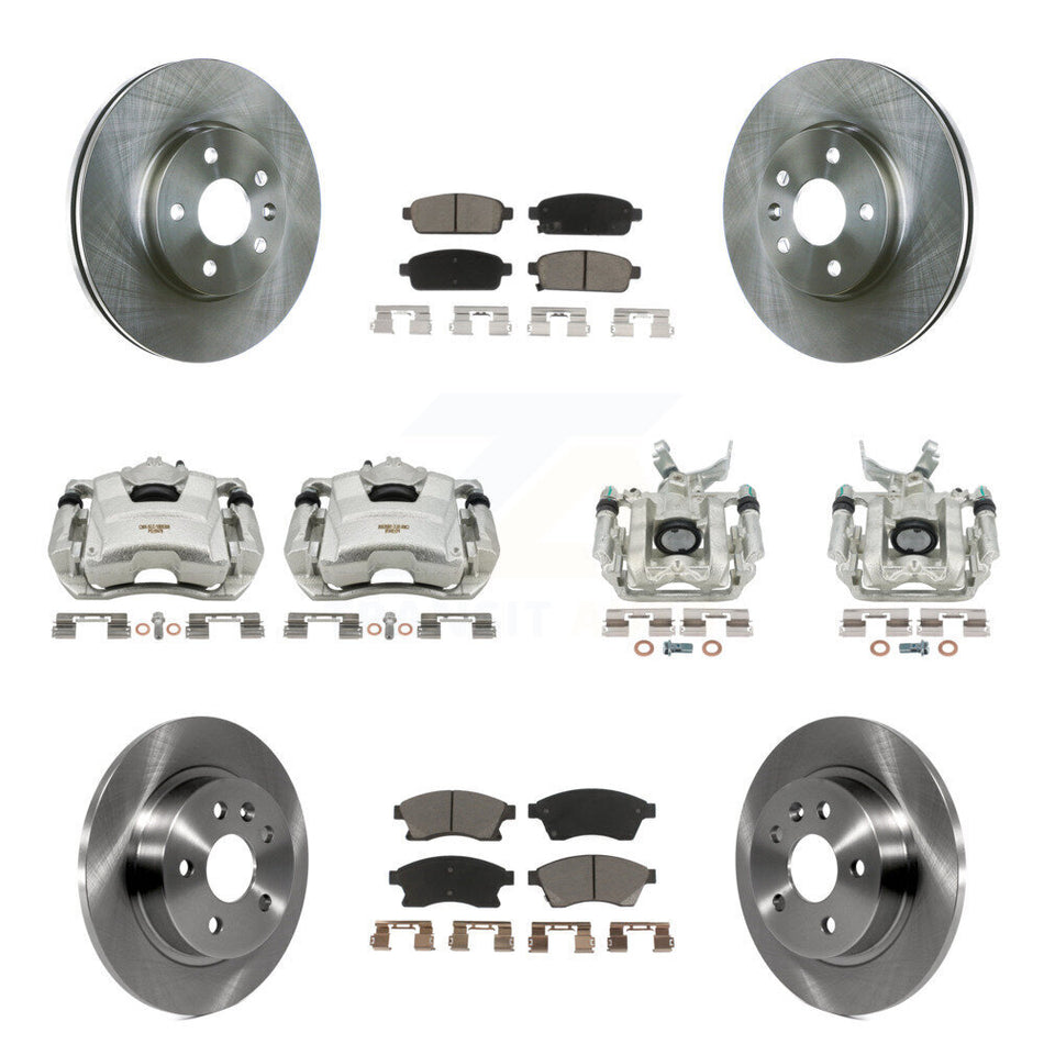 Front Rear Disc Brake Caliper Rotors And Ceramic Pads Kit (10Pc) For Chevrolet Sonic KC8-101038C