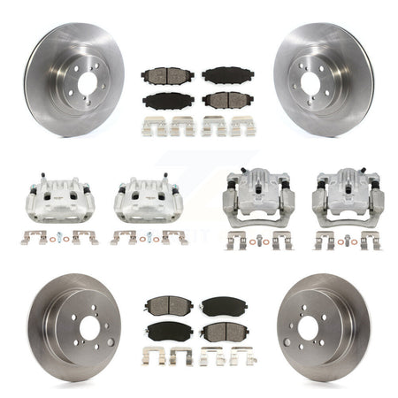 Front Rear Disc Brake Caliper Rotors Semi-Metallic Pad Kit (10Pc) For Subaru Forester XV KC8-101038S