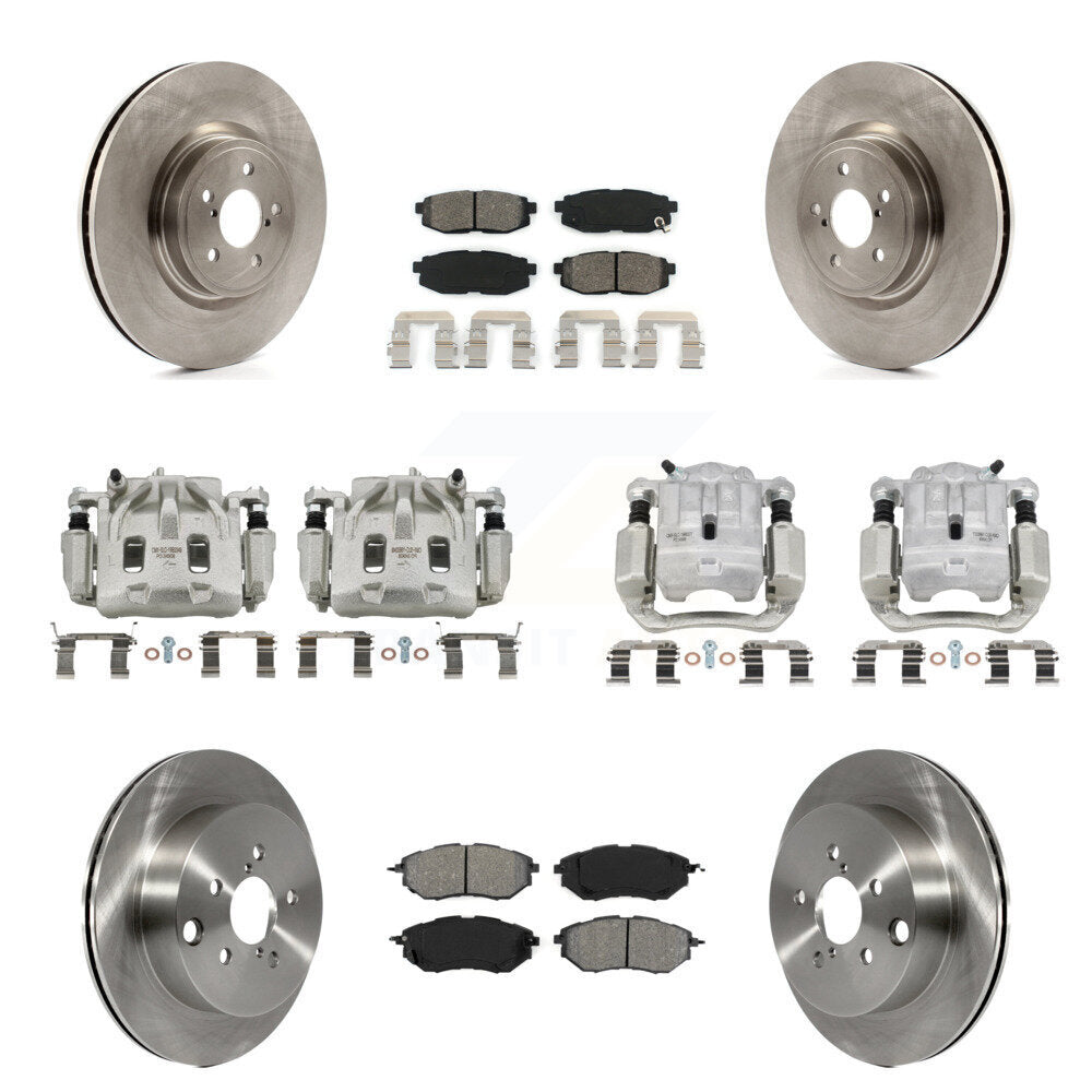 Front Rear Brake Caliper Rotor And Semi-Metallic Pad Kit (10Pc) For Subaru Forester 2.0L KC8-101039S