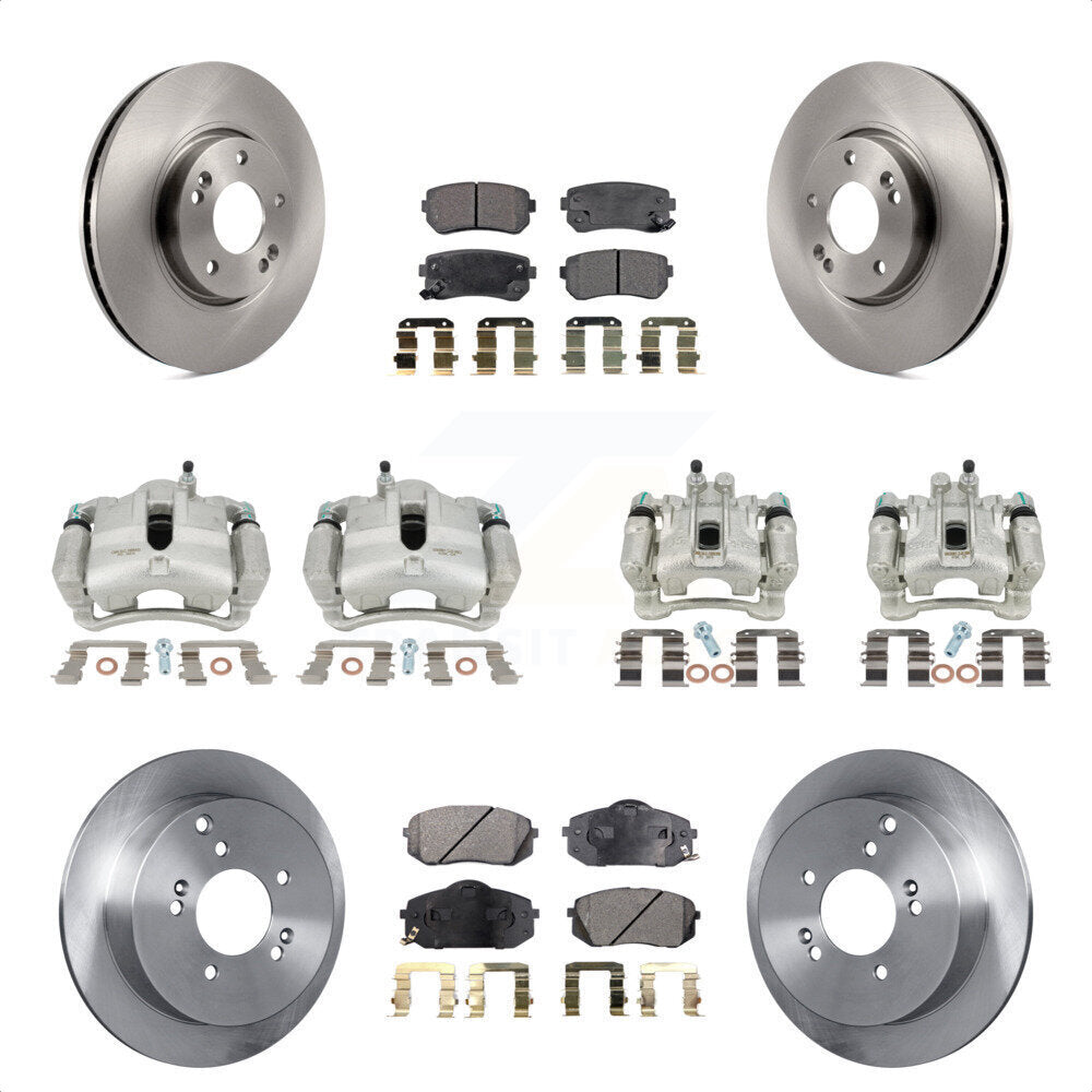 Front Rear Disc Brake Caliper Rotors And Semi-Metallic Pads Kit (10Pc) For Hyundai Tucson Kia Sportage KC8-101043P by Transit Auto