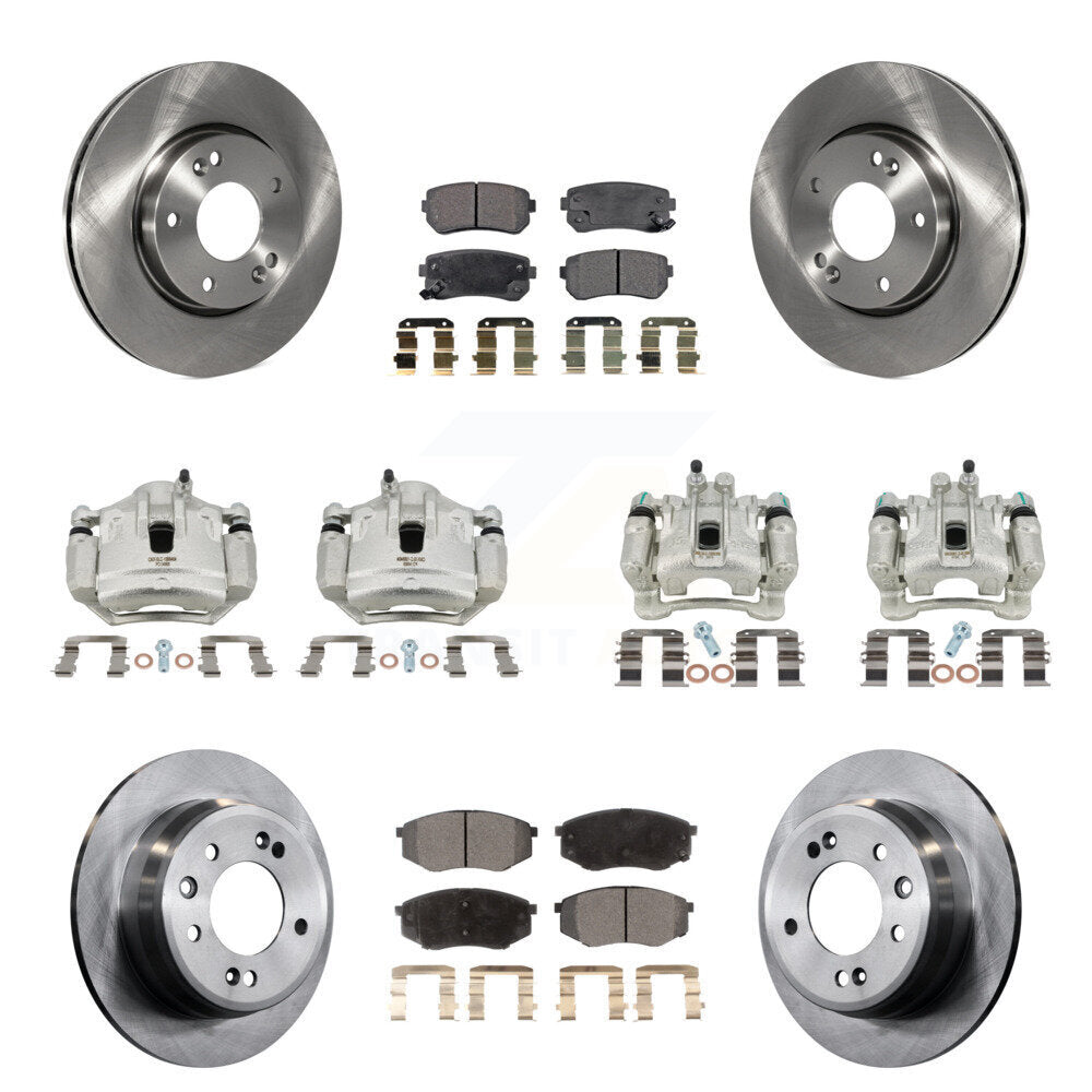 Front Rear Brake Caliper Rotor & Semi-Metallic Pad Kit (10Pc) For Hyundai Tucson Kia FWD KC8-101044P