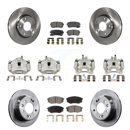 Front Rear Brake Caliper Rotor & Semi-Metallic Pad Kit (10Pc) For Hyundai Tucson Kia FWD KC8-101044P