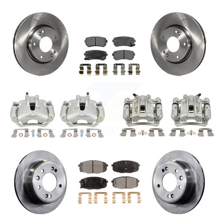 Front Rear Disc Brake Caliper Rotors And Ceramic Pads Kit (10Pc) For Hyundai Elantra KC8-101044T