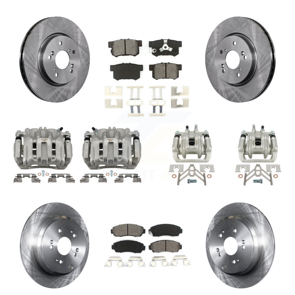 Front Rear Brake Caliper Rotor And Semi-Metallic Pad Kit (10Pc) For Honda CR-V Acura RDX KC8-101045S