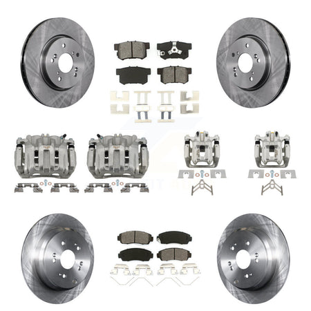 Front Rear Brake Caliper Rotor Semi-Metallic Pad Kit (10Pc) For 2012-2016 Honda CR-V AWD KC8-101047S