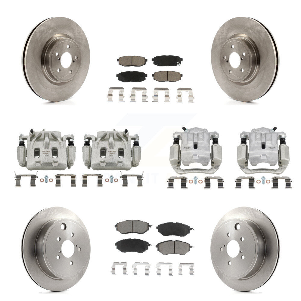 Front Rear Disc Brake Caliper Rotor And Ceramic Pad Kit (10Pc) For Subaru Outback Legacy KC8-101048C