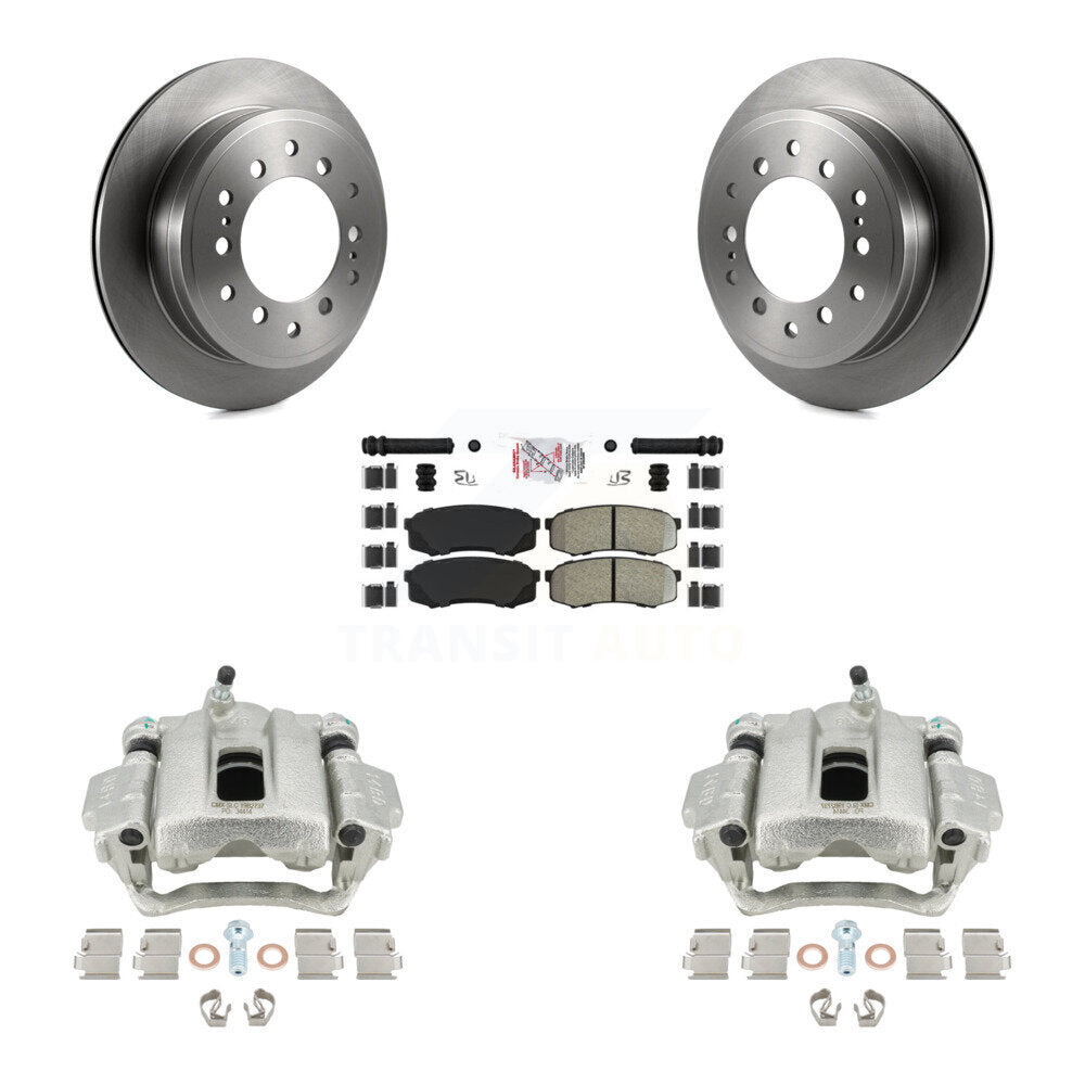 Rear Disc Brake Caliper Rotors And Semi-Metallic Pads Kit For Toyota Sequoia Lexus GX470 KC8-101049N by Transit Auto