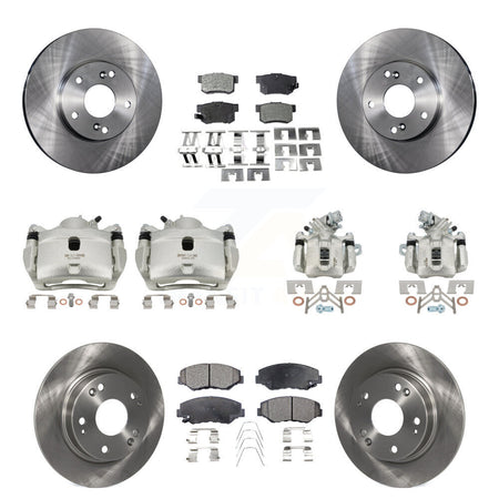 Front Rear Disc Brake Caliper Rotor And Ceramic Pad Kit (10Pc) For Honda Civic Acura ILX KC8-101049T