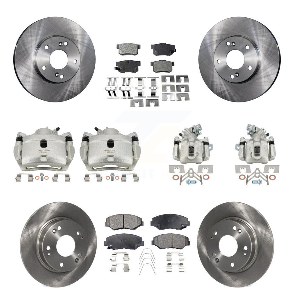 Front Rear Disc Brake Caliper Rotor And Ceramic Pad Kit (10Pc) For Honda Civic Acura ILX KC8-101049T