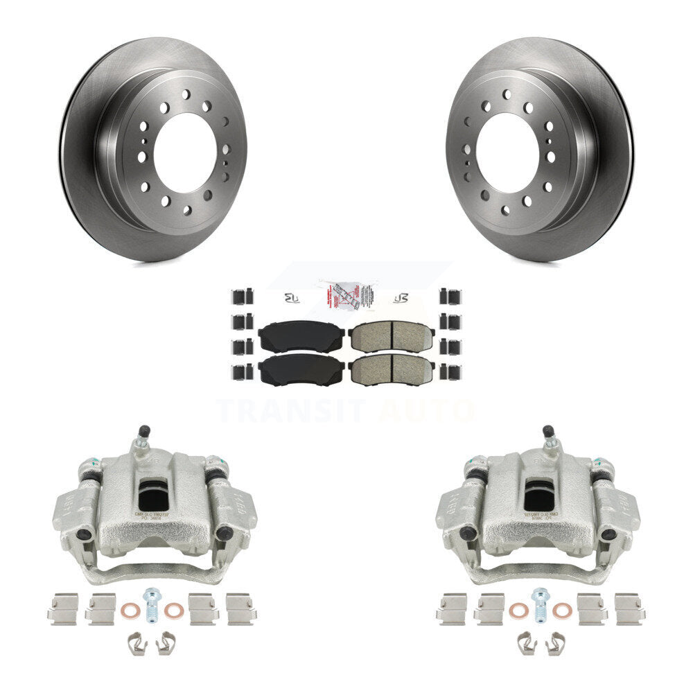 Rear Disc Brake Caliper Rotors And Semi-Metallic Pads Kit For Toyota Sequoia Lexus GX470 KC8-101050N by Transit Auto