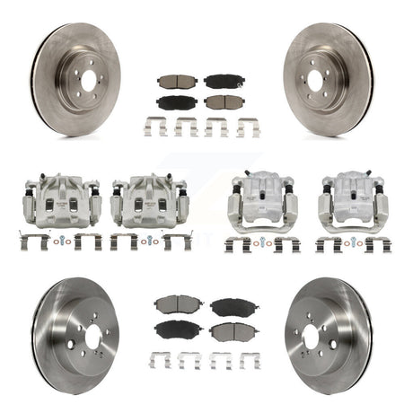 Front Rear Brake Caliper Rotor Ceramic Pad Kit (10Pc) For 2014-2018 Subaru Forester 2.0L KC8-101051C