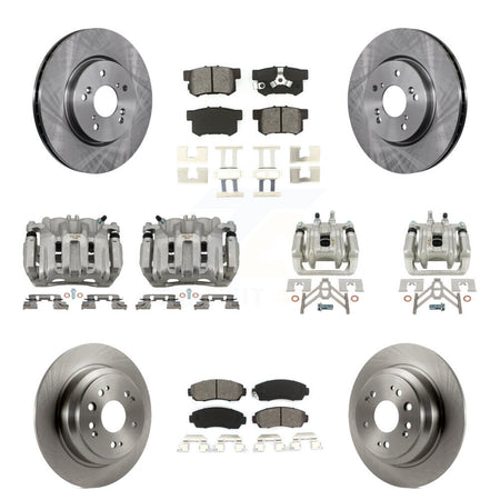 Front Rear Brake Caliper Rotor & Semi-Metallic Pad Kit (10Pc) For Honda Accord Crosstour KC8-101051S