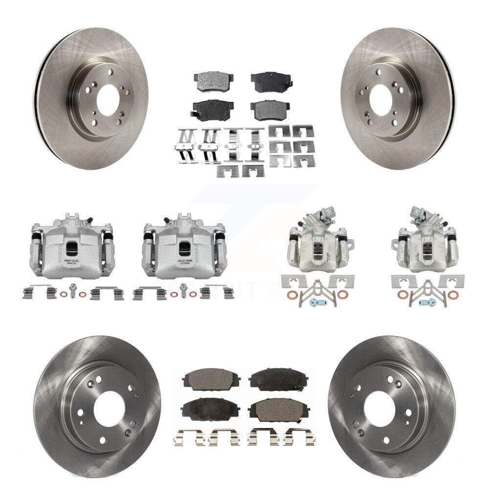 Front Rear Brake Caliper Rotor Ceramic Pad Kit (10Pc) For 06-08 Honda Civic Si with 2.0L KC8-101051T