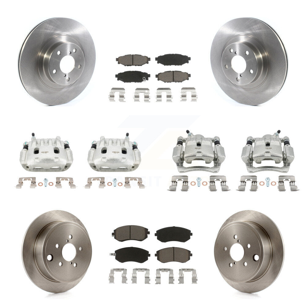 Front Rear Brake Caliper Rotors & Ceramic Pad Kit (10Pc) For Subaru Impreza Forester WRX KC8-101052C