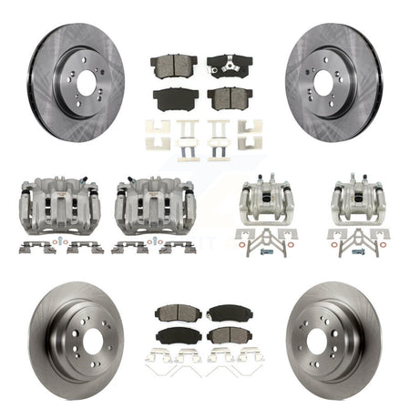 Front Rear Brake Caliper Rotor & Semi-Metallic Pad Kit (10Pc) For Honda Accord Crosstour KC8-101052S
