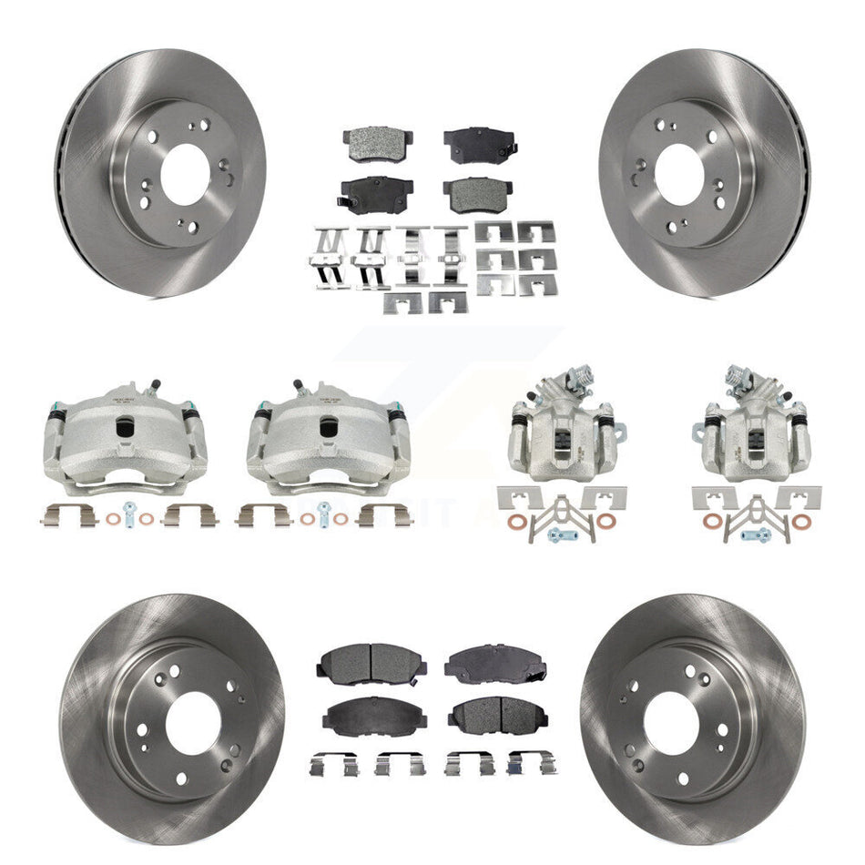Front Rear Disc Brake Caliper Rotors And Ceramic Pads Kit (10Pc) For Honda Civic KC8-101052T