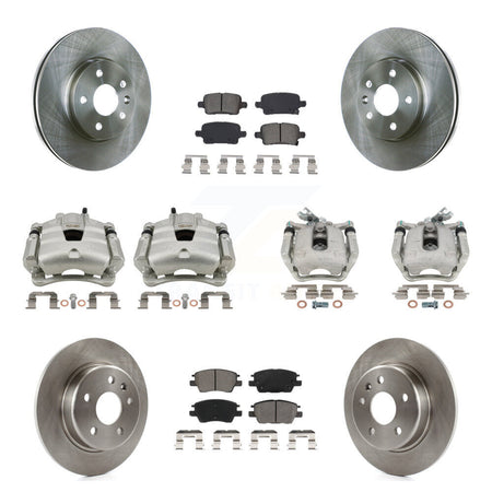 Front Rear Disc Brake Caliper Rotor And Semi-Metallic Pad Kit (10Pc) For Chevrolet Cruze KC8-101053S