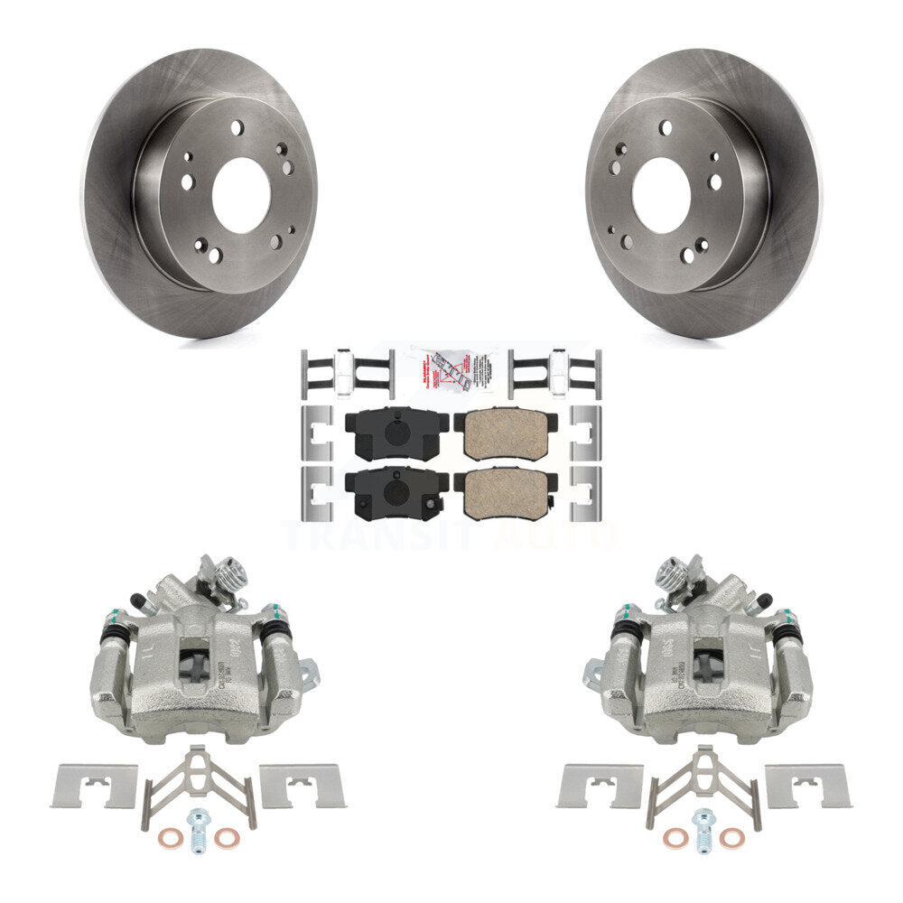 Rear Disc Brake Caliper Rotors And Ceramic Pads Kit For Honda Civic Acura RSX KC8-101056N