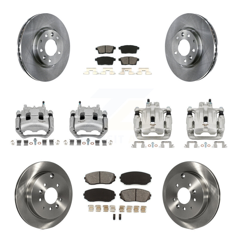 Front Rear Brake Caliper Rotor And Semi-Metallic Pad Kit (10Pc) For Mazda CX-7 Ford Edge KC8-101056S
