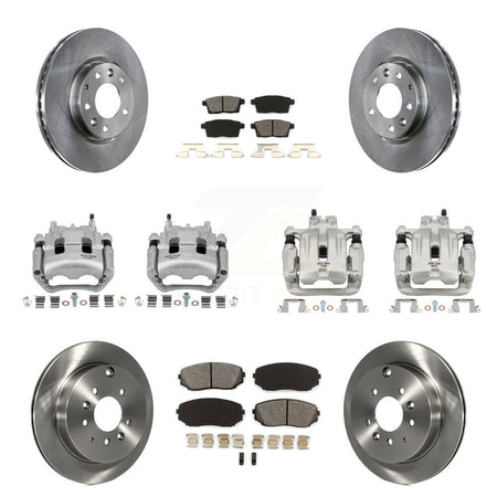 Front Rear Brake Caliper Rotor And Semi-Metallic Pad Kit (10Pc) For Mazda CX-7 Ford Edge KC8-101056S