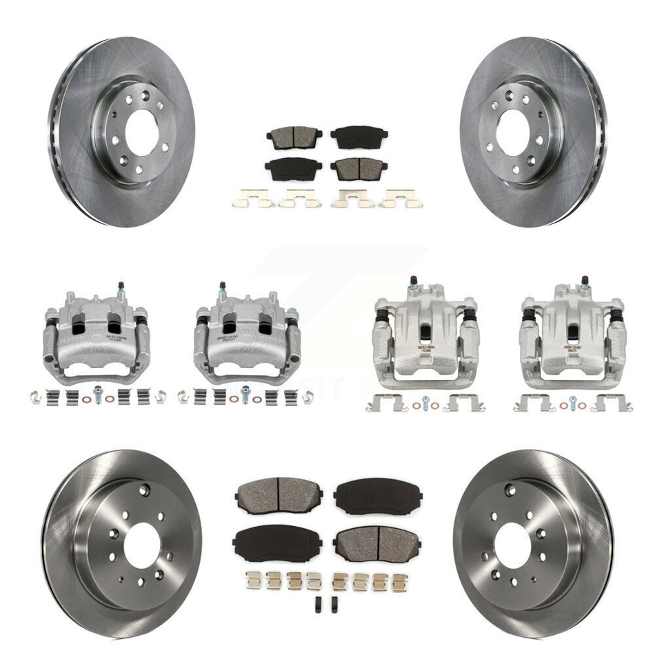 Front Rear Brake Caliper Rotor And Semi-Metallic Pad Kit (10Pc) For Mazda CX-7 Ford Edge KC8-101056S