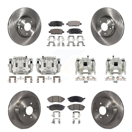 Front Rear Brake Caliper Rotors & Ceramic Pad Kit (10Pc) For Nissan Murano INFINITI QX70 KC8-101056T