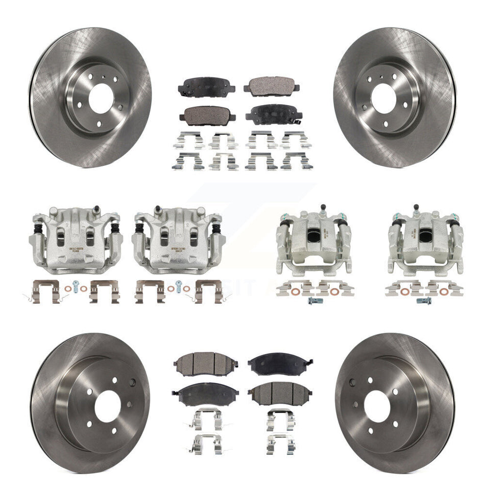 Front Rear Brake Caliper Rotors & Ceramic Pad Kit (10Pc) For Nissan Murano INFINITI QX70 KC8-101056T