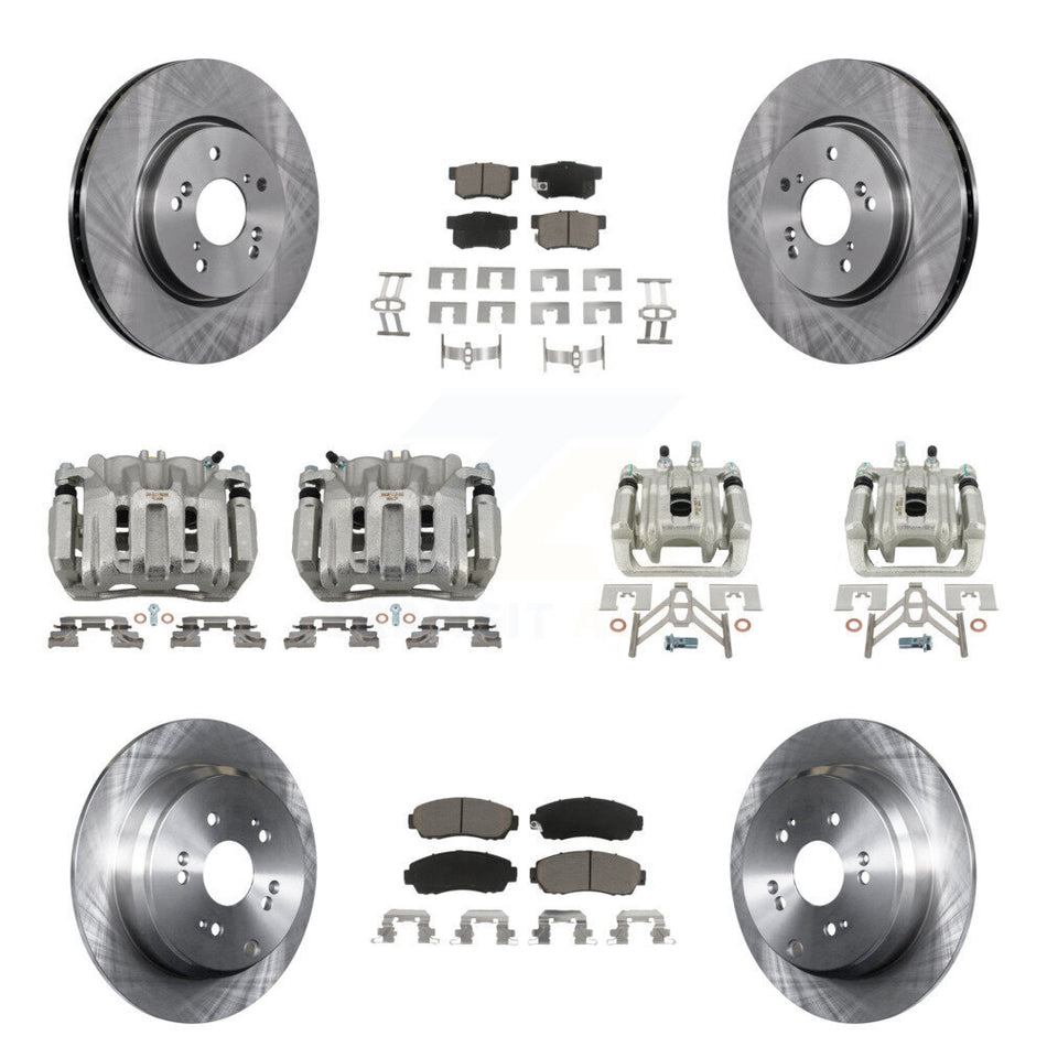 Front Rear Disc Brake Caliper Rotors And Ceramic Pads Kit (10Pc) For Acura RDX KC8-101057C