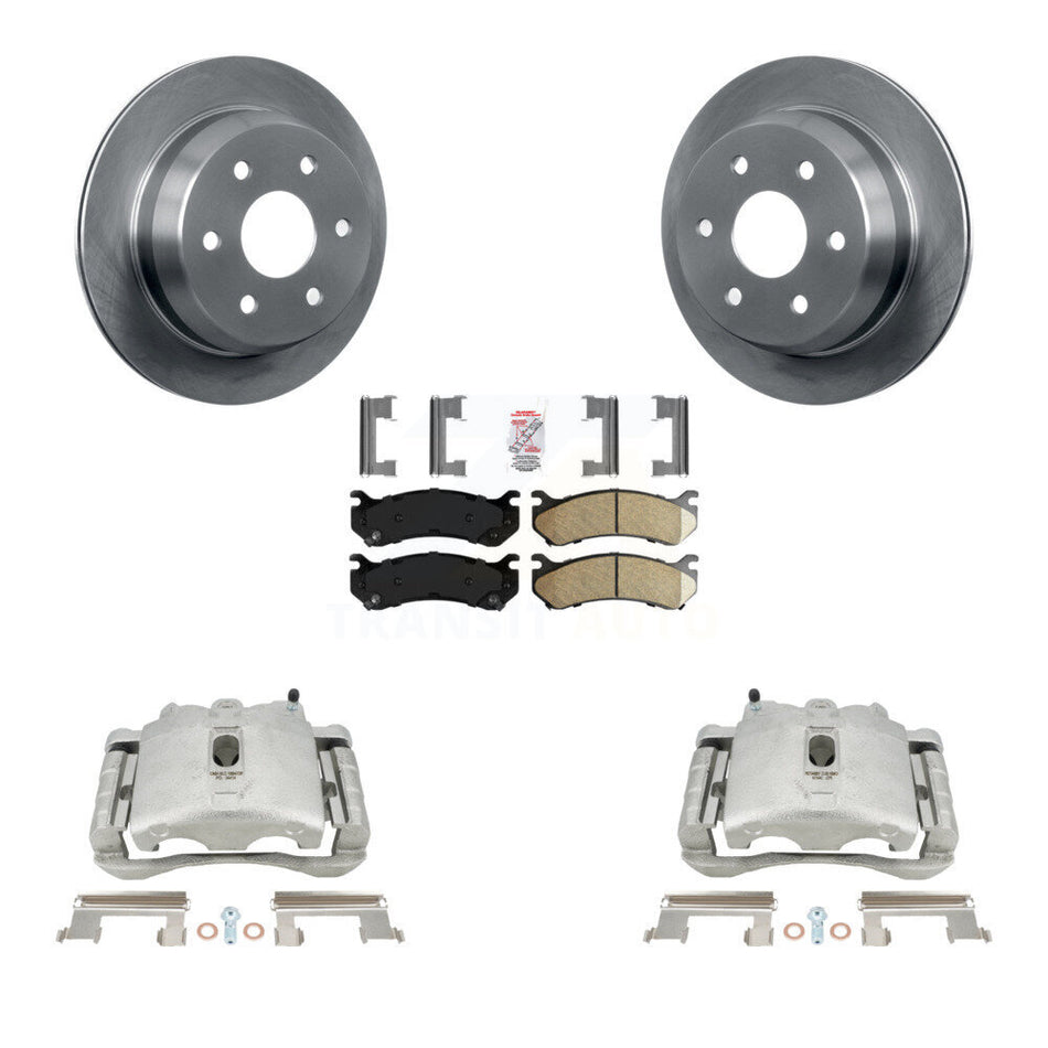 Rear Disc Brake Caliper Rotors And Ceramic Pads Kit For 2003 Chevrolet Silverado 2500 HD Suburban GMC Sierra KC8-101059N by Transit Auto