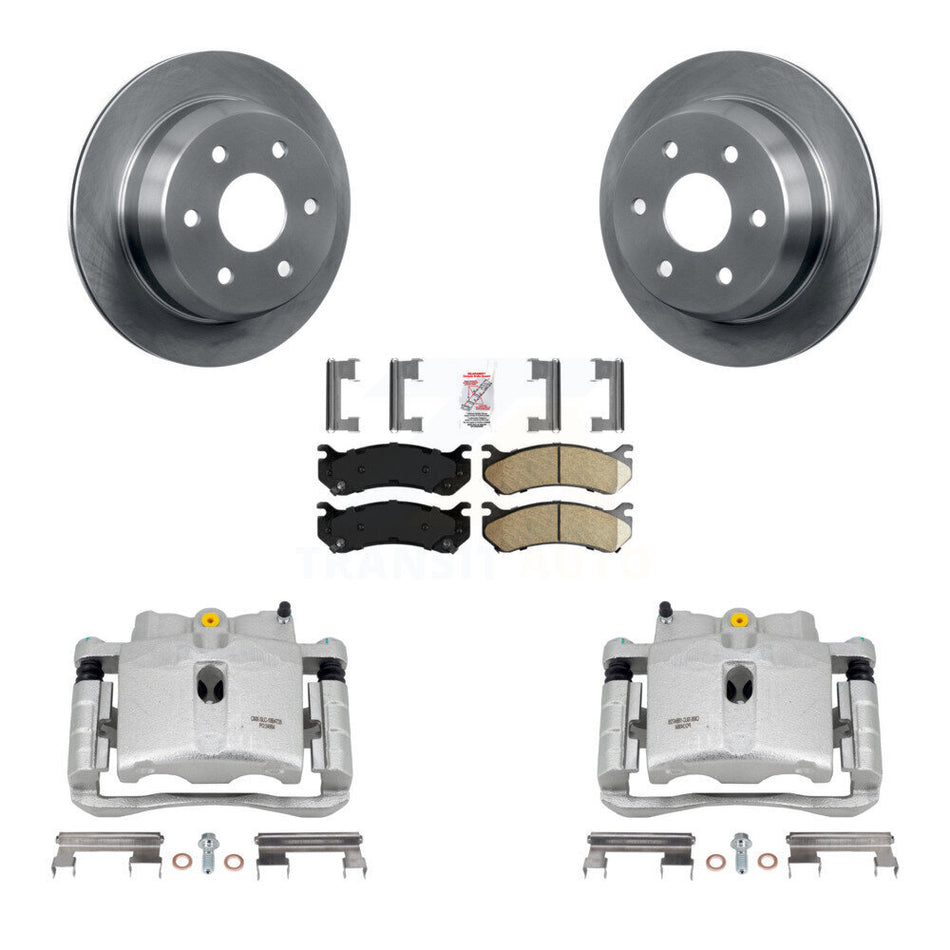Rear Disc Brake Caliper Rotors And Ceramic Pads Kit For 2003 Chevrolet Silverado 2500 HD Suburban GMC Sierra KC8-101059N