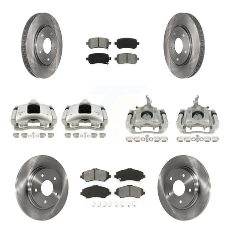Front Rear Brake Caliper Rotors Semi-Metallic Pad Kit (10Pc) For 2009-2011 Dodge Journey KC8-101059S