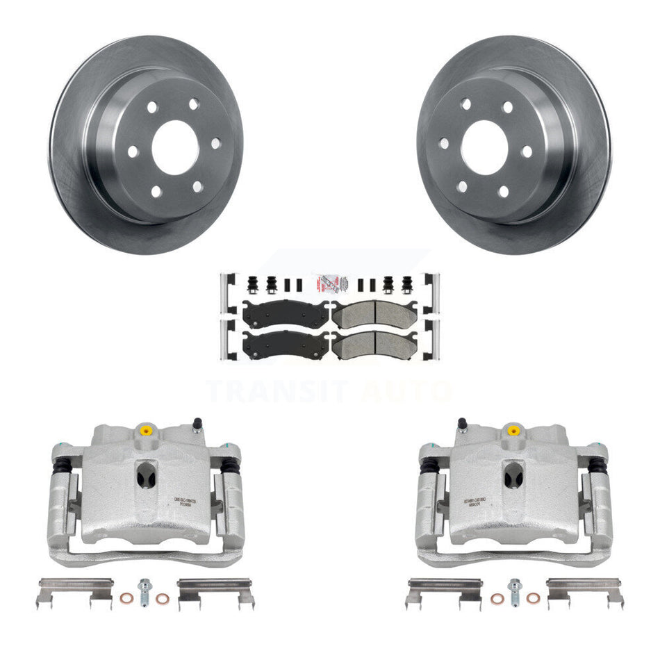 Rear Disc Brake Caliper Rotors And Semi-Metallic Pads Kit For 2003 Chevrolet Silverado 2500 HD Suburban GMC Sierra KC8-101060N