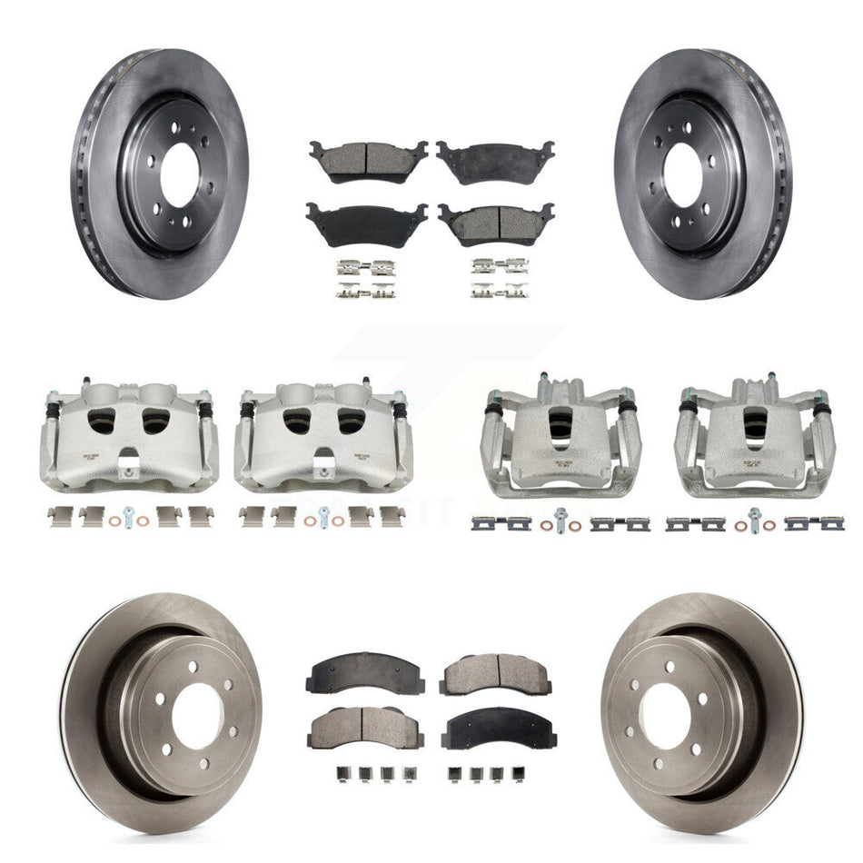 Front Rear Disc Brake Caliper Rotors And Semi-Metallic Pads Kit (10Pc) For Ford F-150 KC8-101060P