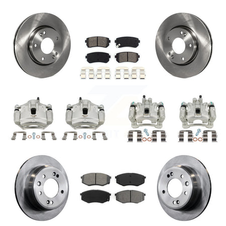 Front Rear Brake Caliper Rotor & Semi-Metallic Pad Kit (10Pc) For Hyundai Tucson Kia FWD KC8-101061S