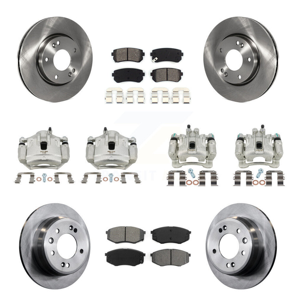 Front Rear Brake Caliper Rotor & Semi-Metallic Pad Kit (10Pc) For Hyundai Tucson Kia FWD KC8-101061S
