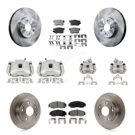 Front Rear Disc Brake Caliper Rotors & Ceramic Pad Kit (10Pc) For Honda Accord Acura TSX KC8-101063T