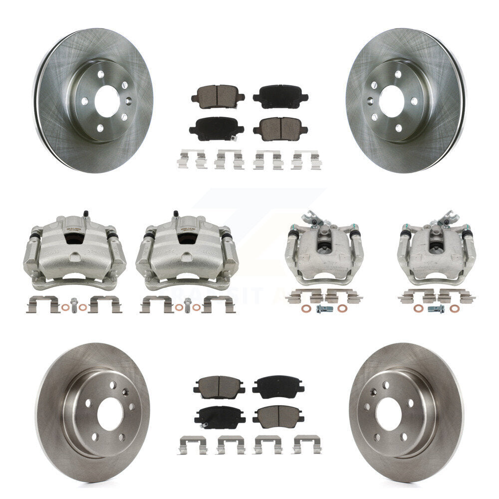 Front Rear Disc Brake Caliper Rotors And Ceramic Pads Kit (10Pc) For Chevrolet Cruze KC8-101065C