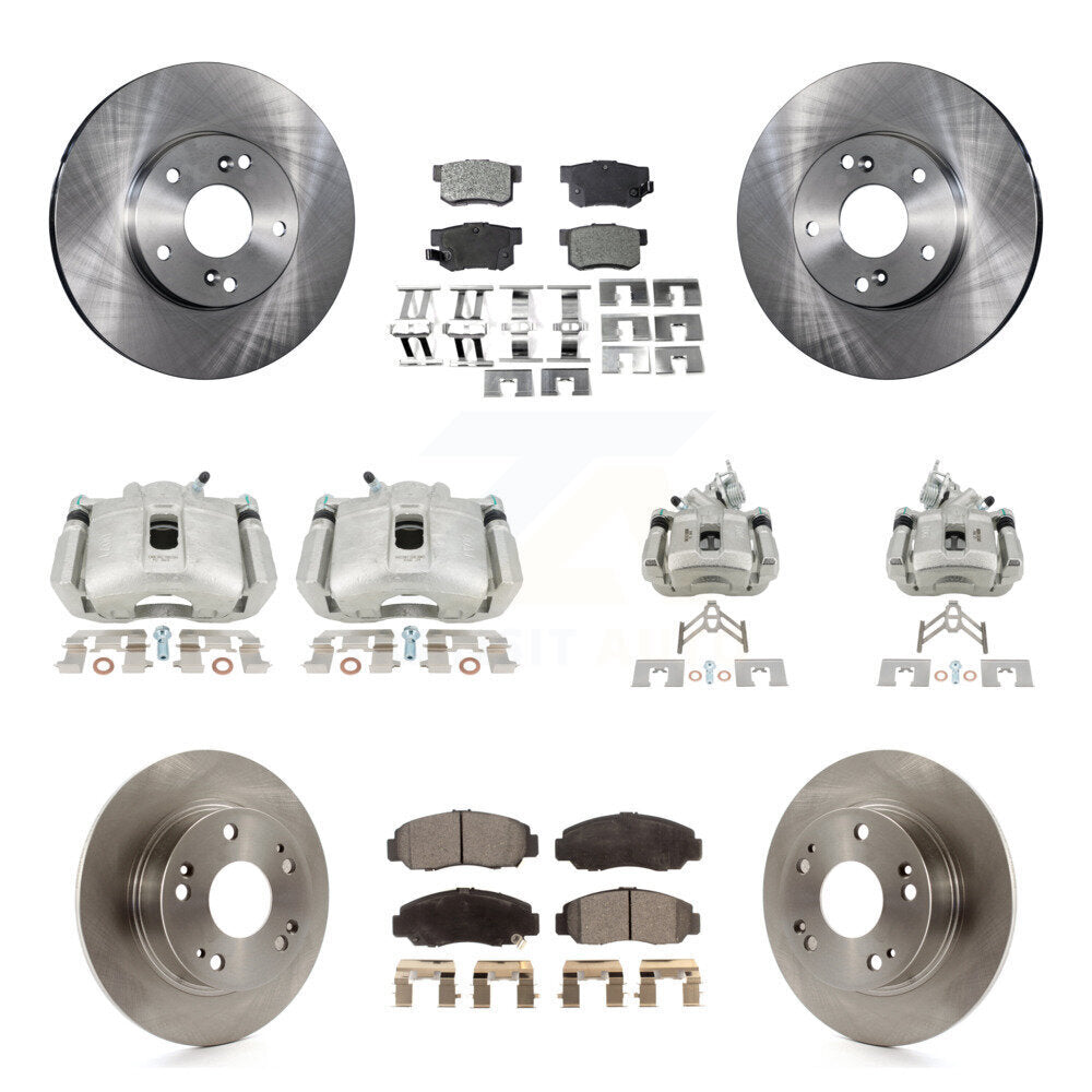 Front Rear Disc Brake Caliper Rotors And Ceramic Pads Kit (10Pc) For Honda Accord KC8-101065T