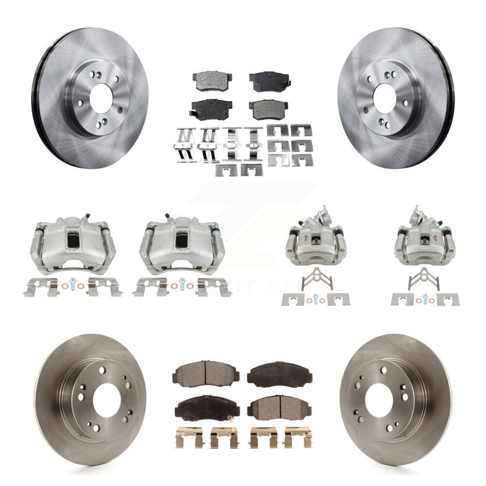 Front Rear Disc Brake Caliper Rotors And Ceramic Pads Kit (10Pc) For Honda Accord KC8-101066T