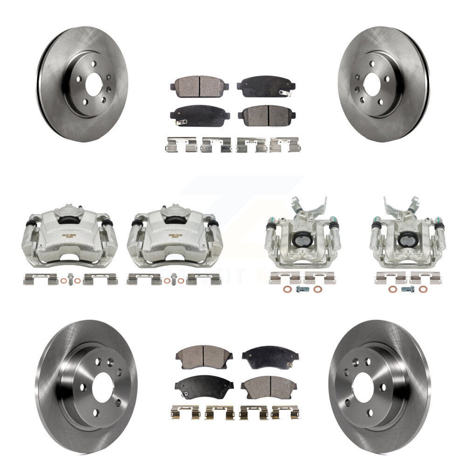 Front Rear Disc Brake Caliper Rotors And Ceramic Pads Kit (10Pc) For 2013-2014 Chevrolet Sonic RS KC8-101070T