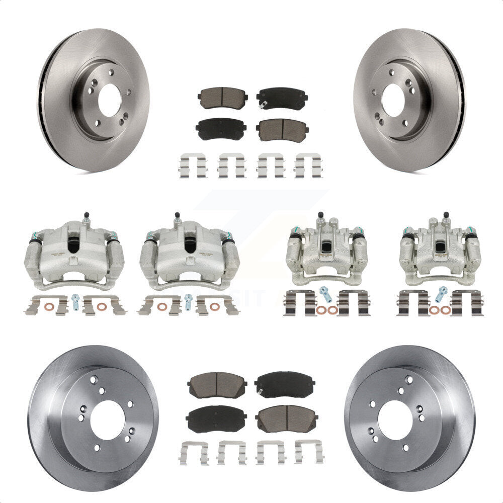 Front Rear Disc Brake Caliper Rotors And Ceramic Pads Kit (10Pc) For Hyundai Tucson Kia Sportage KC8-101072C by Transit Auto